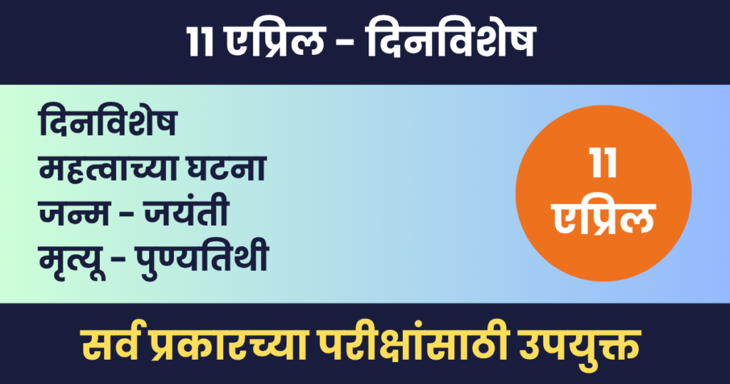 11 एप्रिल दिनविशेष