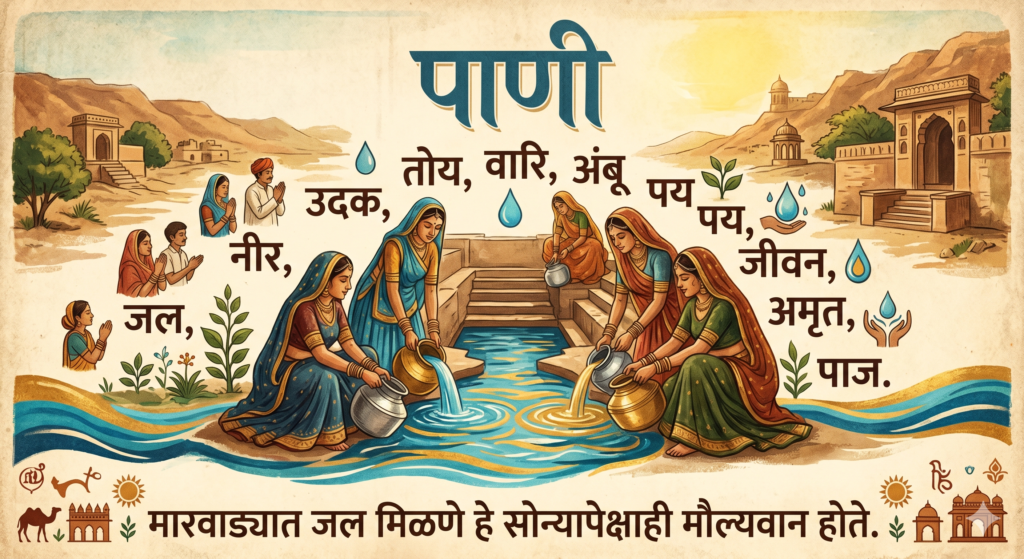 पाणी समानार्थी शब्द